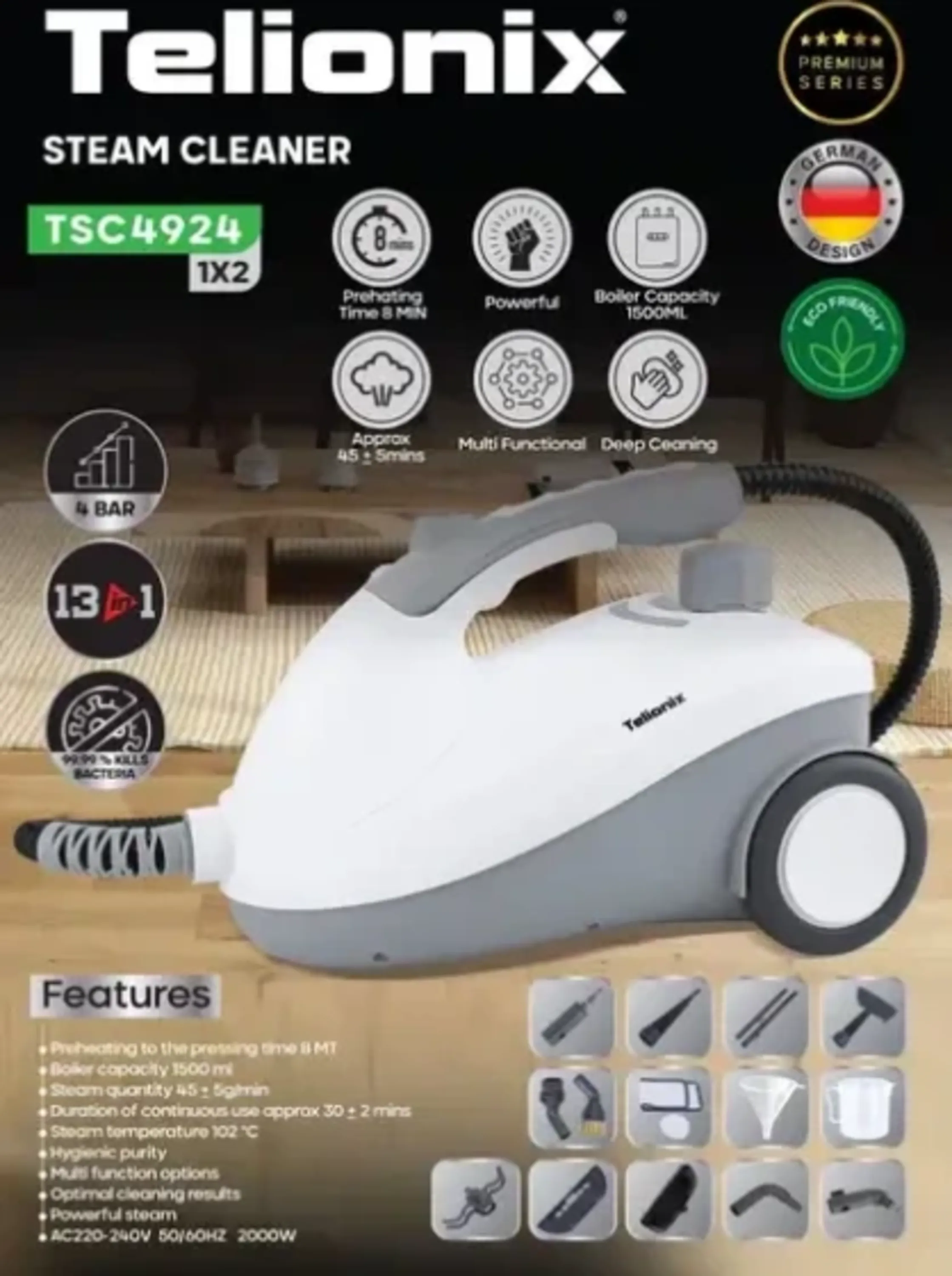 بخارشوی 13 کاره تلونیکس مدل TSC4924